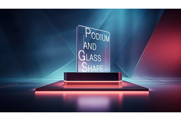 3D Podium and Glass Shape