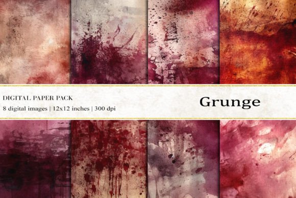 Burgundy Grunge Digital Papers for Bold Creative Projects