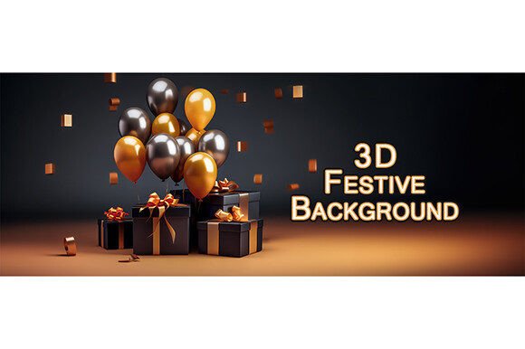 Elevate Your Festive Projects with a Premium 3D Balloon Background