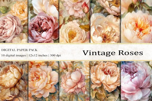 Elevating Creative Workflows with Vintage Roses Digital Papers