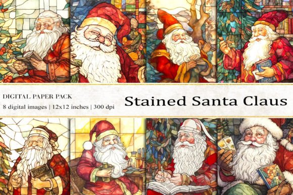 Santa Claus Stained Glass Digital Papers: A Strategic Asset for Creative Professionals