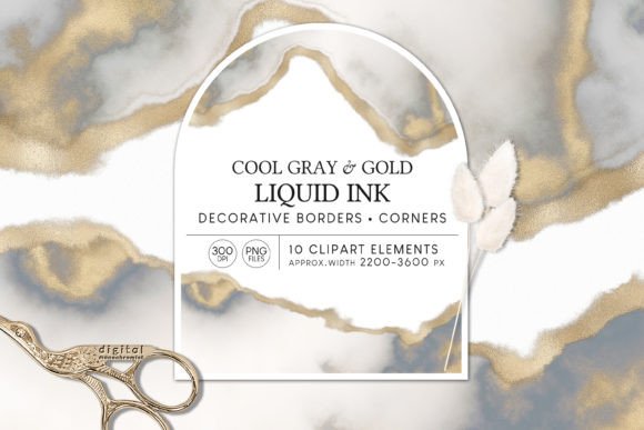 Transform Your Creative Projects with Borders Corners Alcohol Ink Gray Gold