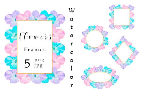 Watercolor Frames Clipart Flowers PNG for Creative Projects