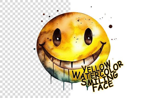 Watercolor Smiling Yellow Face: A Versatile Asset for Your Creative Projects